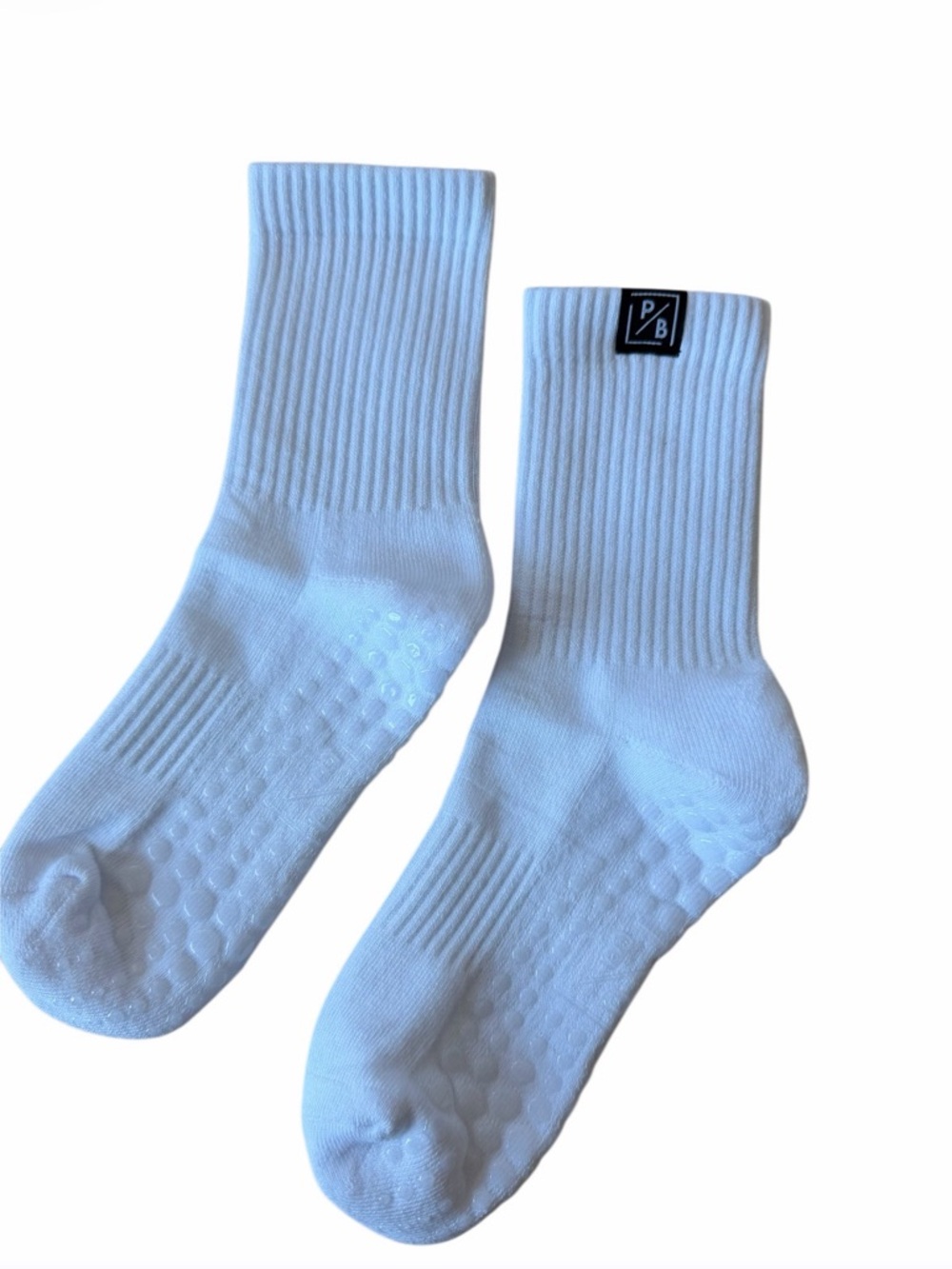 White Pilates Grip Socks
